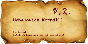 Urbanovics Kornél névjegykártya